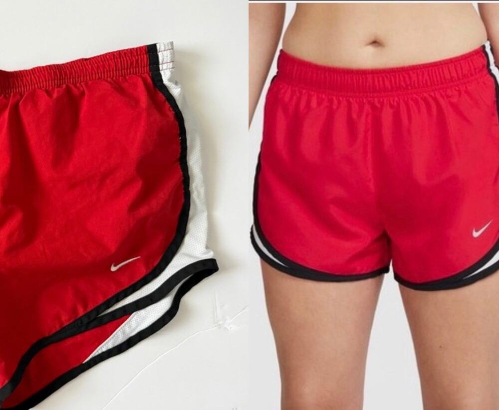 Nike Red & White Colorblock Tempo Running Shorts - Small
